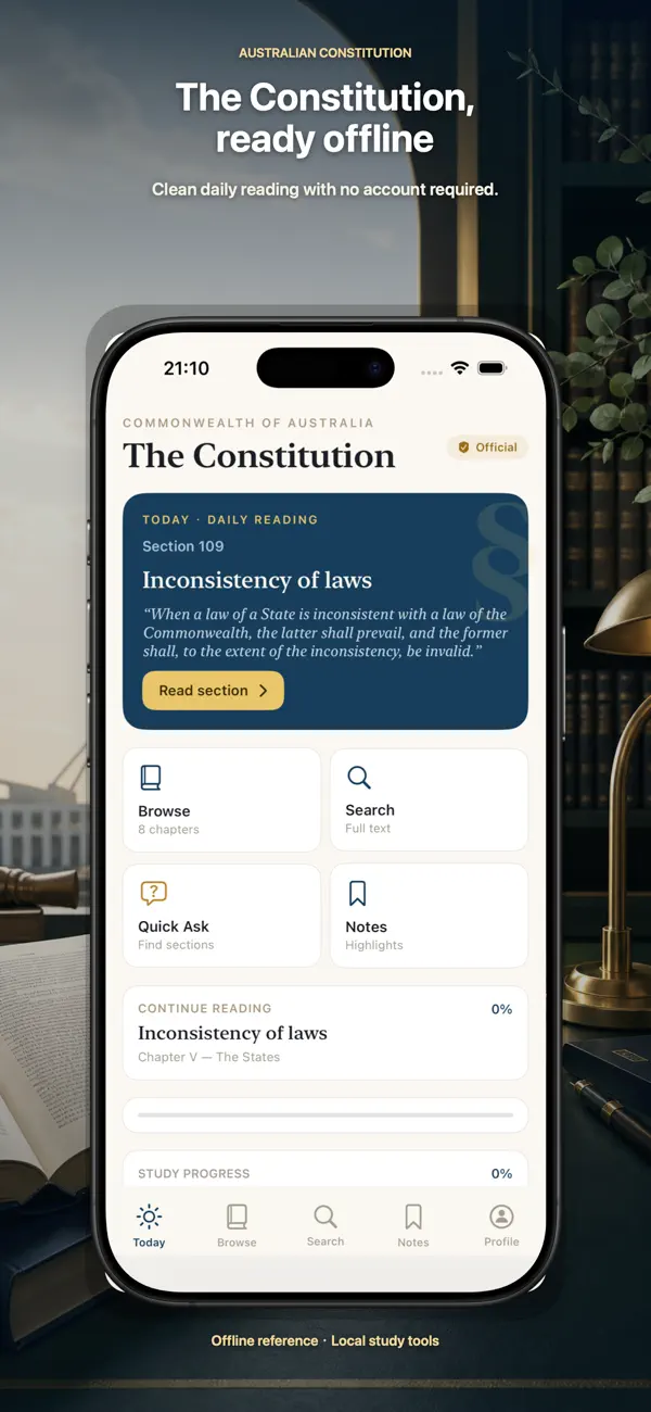 Australian Constitution screen 1