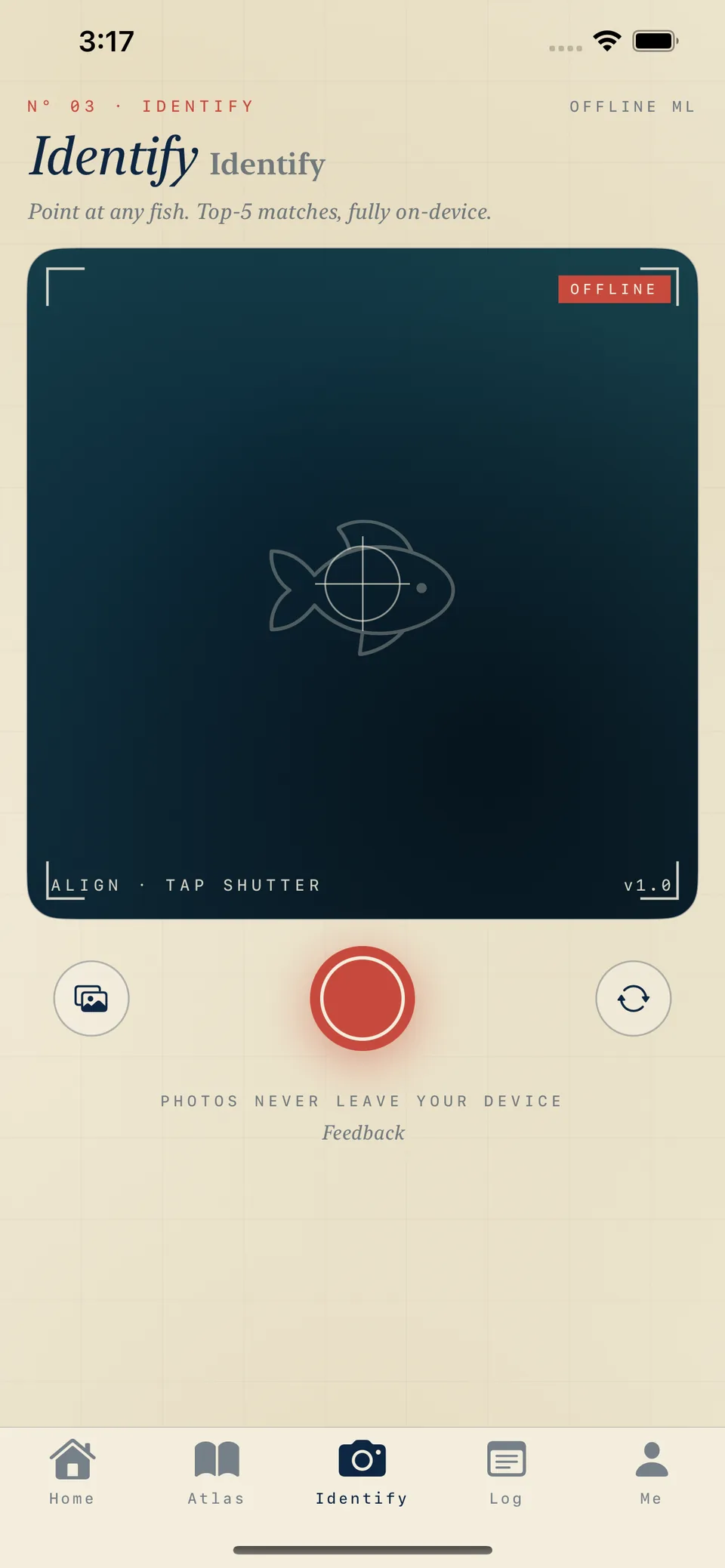 Fish Identifier Offline: Sechshundert Arten. Nullsignal erforderlich.