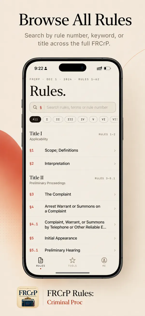 FRCrP Rules: Criminal Proc screen 2
