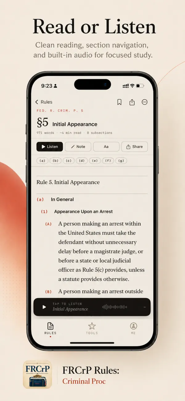 FRCrP Rules: Criminal Proc screen 3