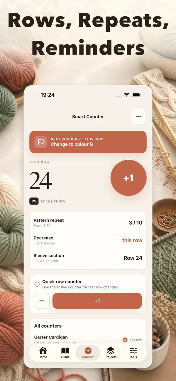 KnitKit: Row Counter screen 2