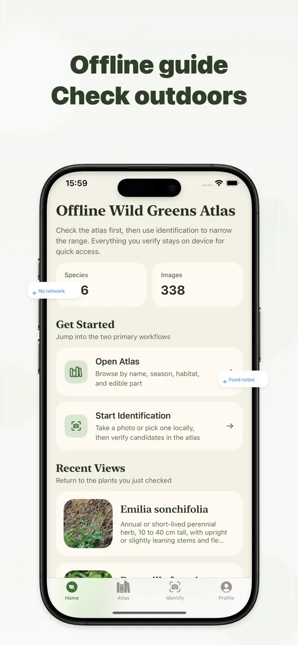 Wild Edibles Guide Offline screen 1